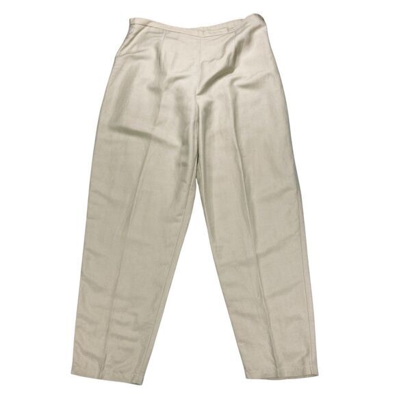 Liz Claiborne Linen Pants Womens Size 16 Beige First Issue Straight Leg Pants - Picture 1 of 13